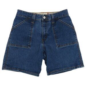 Levis Women 8 Relaxed 550 Square Pocket Blue Denim Jean Shorts 7.25in Inseam